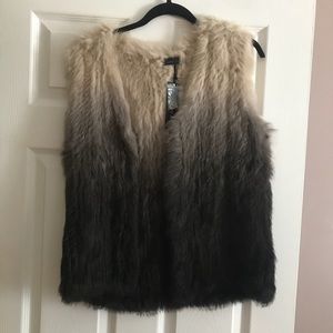 Love token Real rabbit fur ombré vest size medium